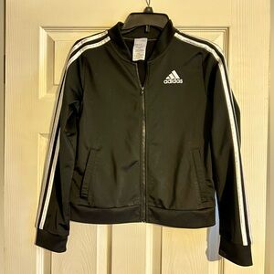 Adidas black/white zip up, lightweight jacket size XL 16